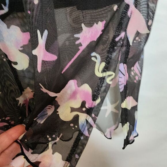 5X 28W Torrid Black Disney Little Mermaid Midi Mesh T Shirt Dress Princess paste - Picture 4 of 11